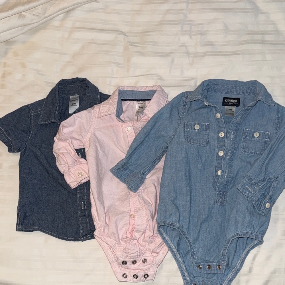 Baby Boy Spring Bundle - Denim/ Chambray and Pink
